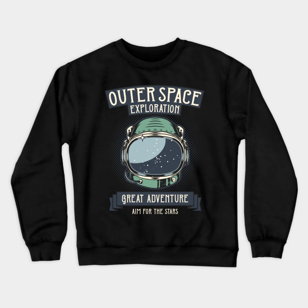 Outer Space Exploration Crewneck Sweatshirt by CyberpunkTees